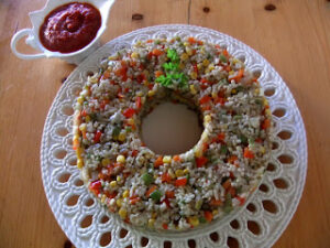 Arroz integral y verduras