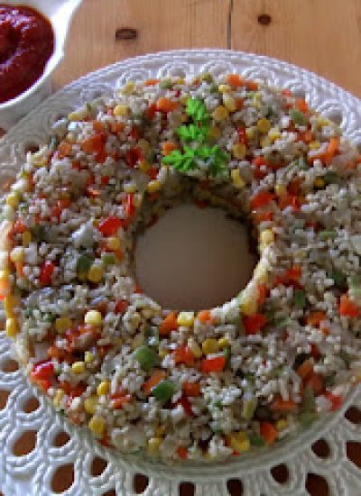 Arroz integral y verduras